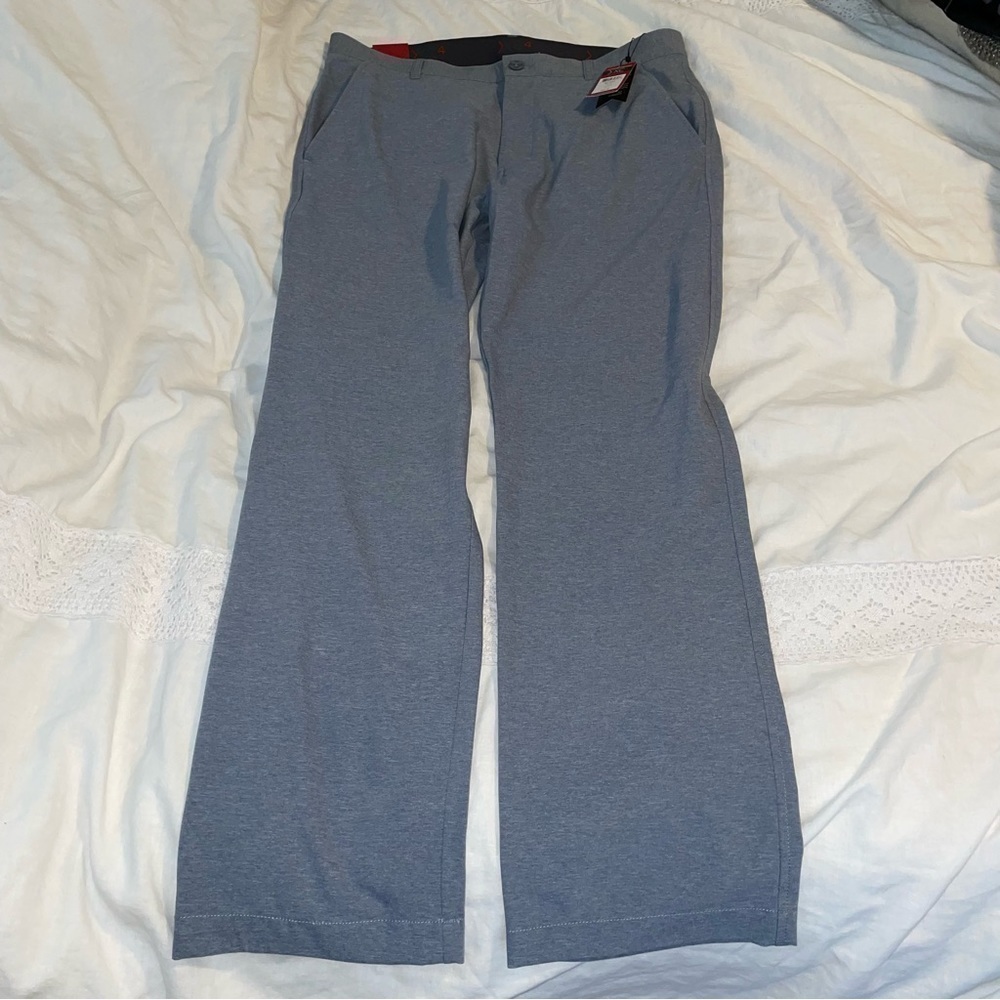 NWT new JOHNSTON & MURPHY XC4 33W 32L Performance Pants Gray Blue